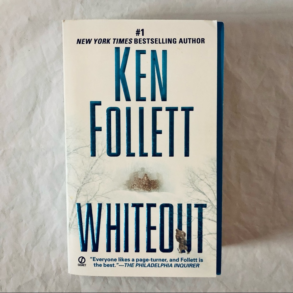 💝 Whiteout by Ken Follett, A Thriller, Suspense Mass Produced Paperback Book